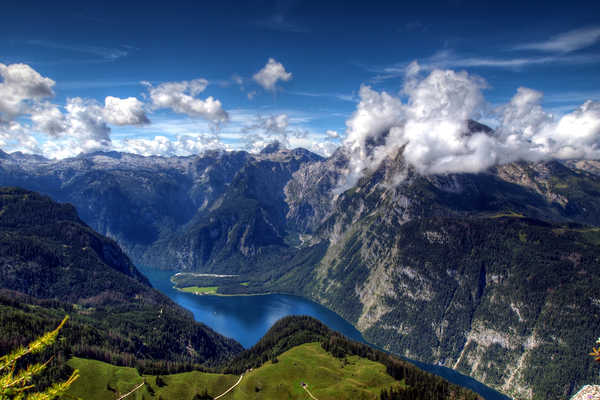 Poster Pemandangan Gunung lake konigssee watzmann mountain bavarian alps hd WPS