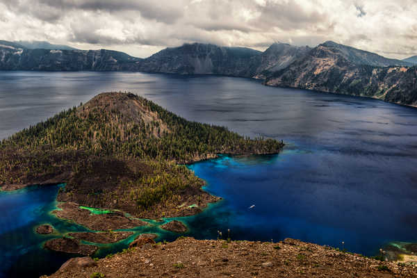 poster pemandangan alam gunung USA Parks Lake Mountains Scenery Crater Lake 1Z