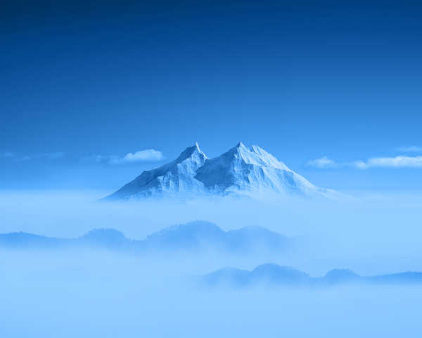 poster pemandangan alam gunung mountain peak blue above clouds mountains honor 6 stock hd WPS