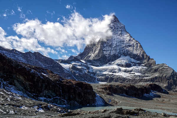 poster pemandangan alam gunung Mountains Switzerland Matterhorn Clouds 1Z