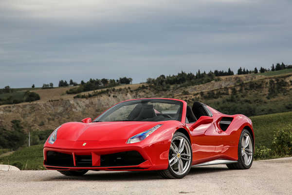 Poster Mobil Ferrari 488 Spider Red Cabriolet 1ZM