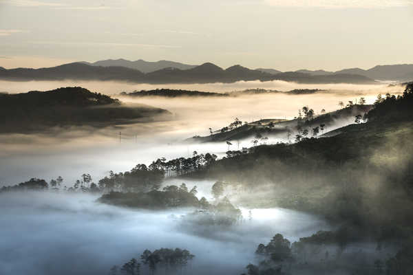 poster pemandangan alam gunung Vietnam Mountains Forests Scenery Da Lat Lubang 1Z