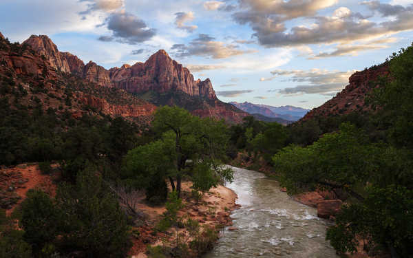 Poster Pemandangan Gunung Mountain River Utah Zion National Park National Park Zion National Park APC