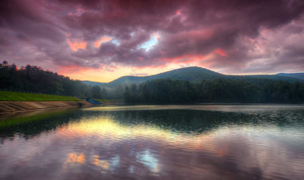 poster gunung Lake Mountains Scenery 1Z 002