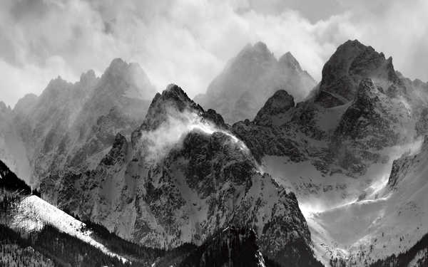 poster gunung Black & White Mountains Mountain APC