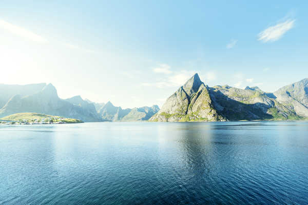 poster pemandangan alam gunung Norway Lofoten Scenery Mountains Sky Coast 1Z