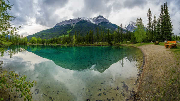 poster gunung Mountains Lake Coast 1Z