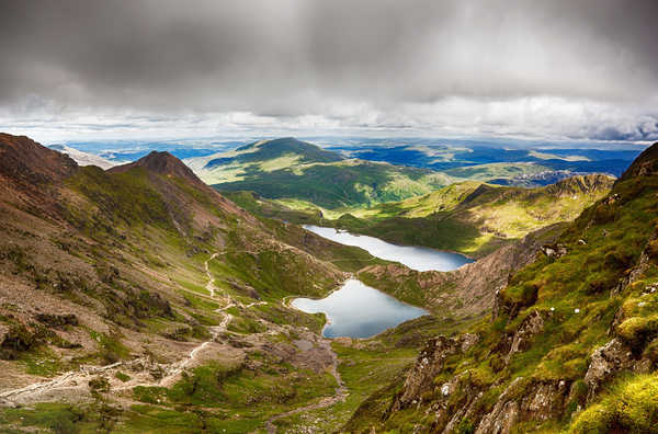 poster pemandangan alam gunung Cloud Hill Lake Mountain Snowdonia Wales Earth Landscape APC