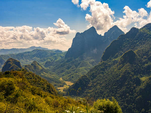 Poster Pemandangan Gunung Mountains Forests Scenery Laos Hill Clouds 1Z