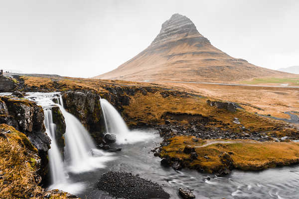 poster gunung Waterfalls Mountains Iceland Kirkjufell 1Z