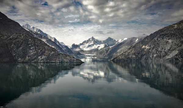 poster gunung Alaska Mountains Rivers Johns Hopkins Glacier 1Z