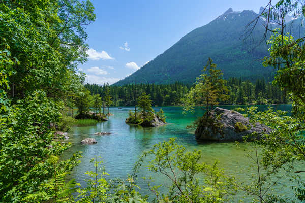 poster pemandangan alam gunung Germany Mountains Lake Forests Stones Bavaria 1Z