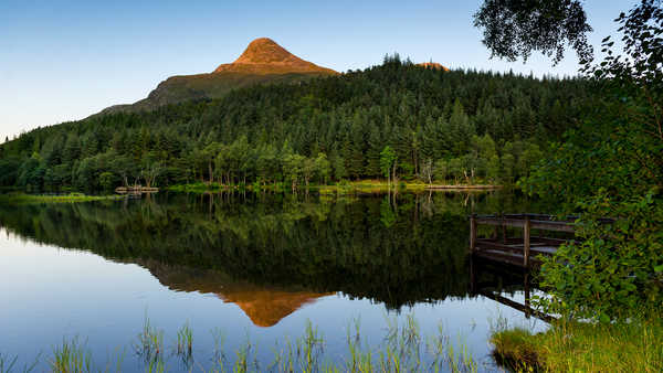 poster pegunungan Lake Mountain Reflection Earth Reflection APC 001