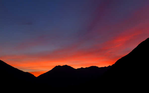 Poster Pemandangan Gunung Mountain Nature Sunset orange (Color) Earth Sunset APC65