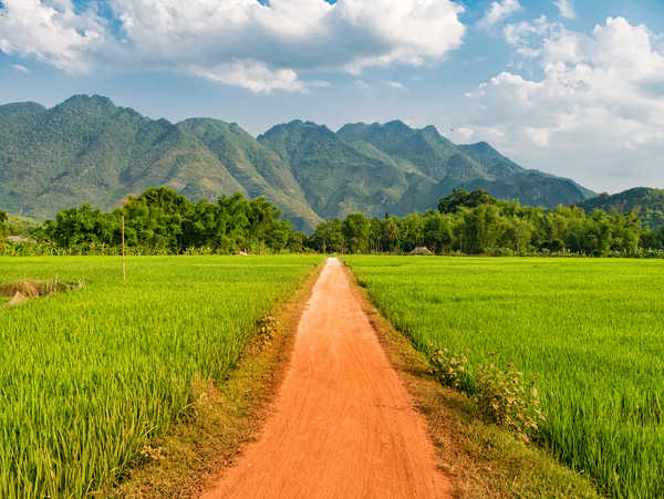 poster gunung Vietnam Mountains Fields Roads Mai Chau 1Z