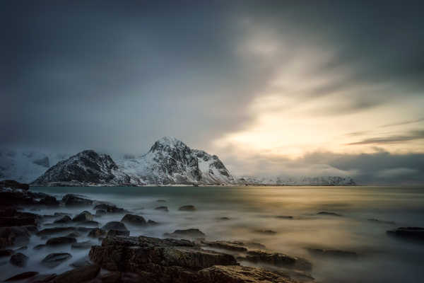 Poster Pemandangan Gunung Norway Sea Mountains 1Z 002