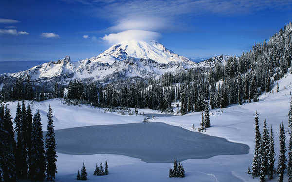 poster gunung Mountain Snow Earth Winter APC 001