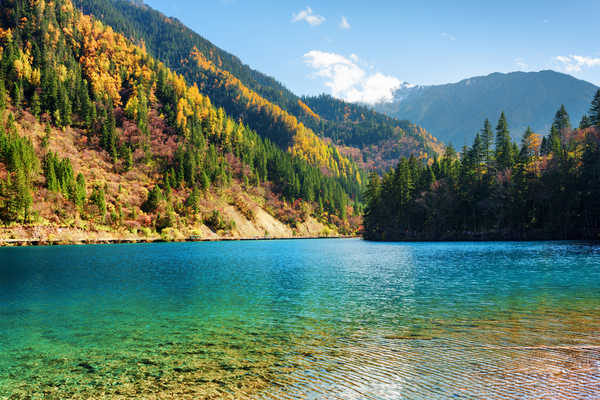 poster gunung Jiuzhaigou park China Parks Lake Autumn Mountains 1Z