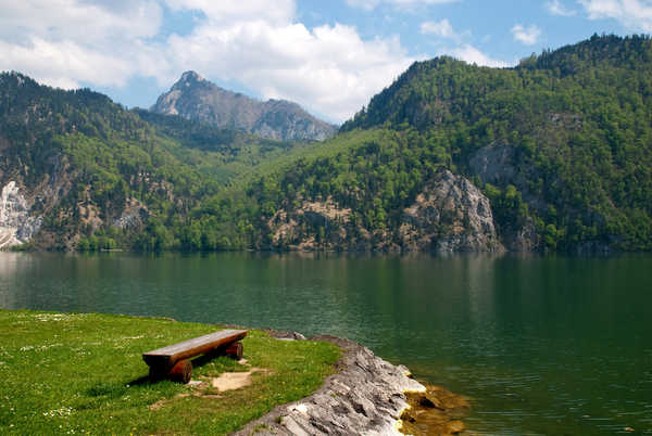 poster pemandangan alam gunung Austria Mountains Lake 1Z 001