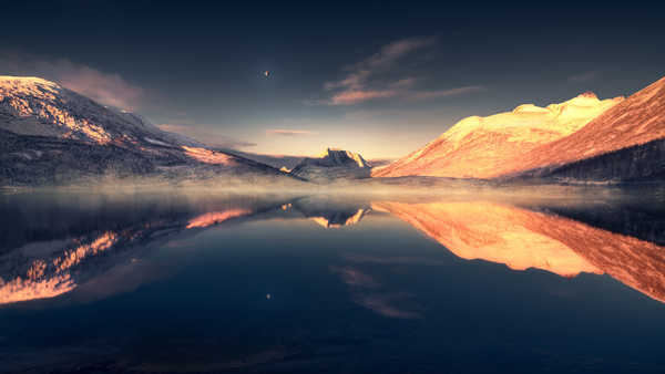 poster pemandangan alam gunung Lake Mountain Reflection Lakes Lake2 APC