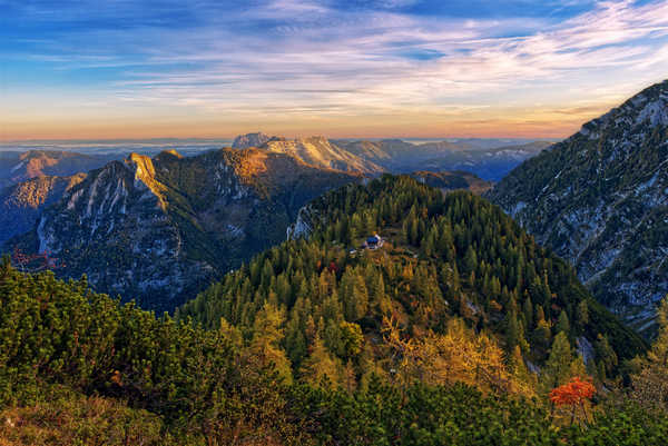 Poster Pemandangan Gunung Austria Mountains Forests Scenery Gmunden Alps 1Z