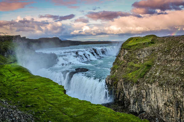 poster gunung Gullfoss Mountain Rock Waterfall Waterfalls Gullfoss APC