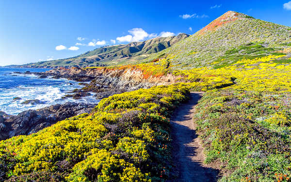 poster pegunungan pacific coast highway mountains seascape landscape big sur WPS