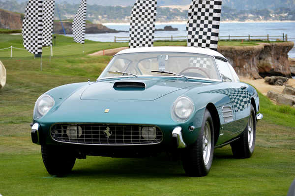 Poster Mobil Ferrari Retro 1957 4.9 Superfas Pininfarina Green 1ZM