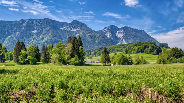 poster gunung Mountains Scenery Germany Chiemgau Upper Bavaria 1Z