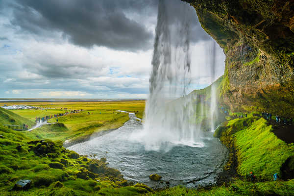 poster pemandangan alam gunung Iceland Mountains Waterfalls Crag 1Z