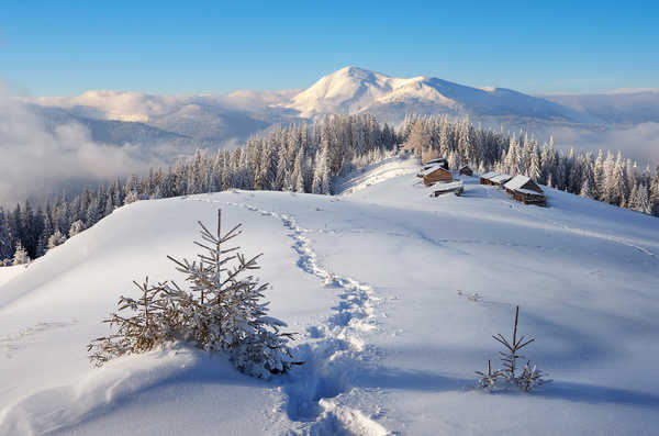 poster pegunungan Winter Scenery Mountains 1Z 001