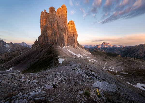 Poster Pemandangan Gunung Mountains Stones Italy Dolomites Drei Zinnen Crag 1Z