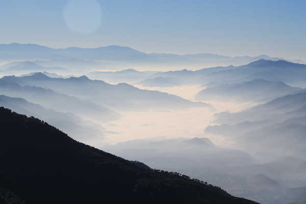 Poster Pemandangan Gunung fog himalayas mountains misty hd WPS