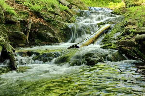 poster gunung Czech Republic Waterfalls Jeseniky Mountains Moss 1Z