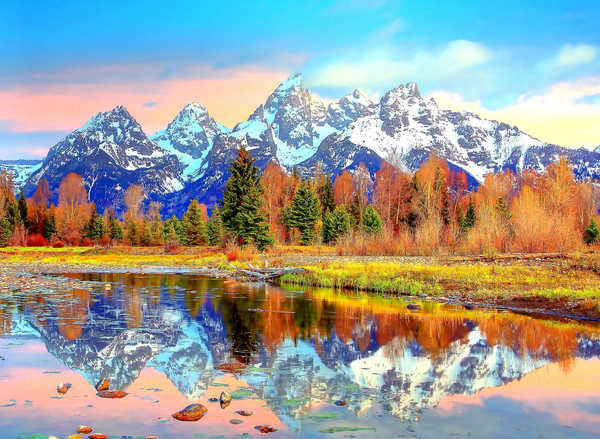 Poster Pemandangan Gunung Mountains The Teton Range APC 002