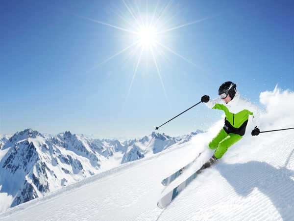 Poster Pemandangan Gunung Mountains Skiing Sky 1Z