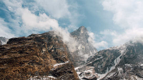 poster pemandangan alam gunung Cloud Mountain Peak Rock Snow Mountains Mountain APC