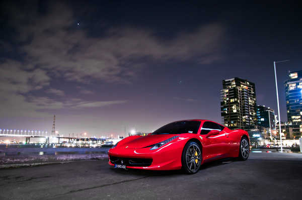 Poster Mobil Ferrari Ferrari 458 Red Car Sport Car Ferrari Ferrari 458 APC005