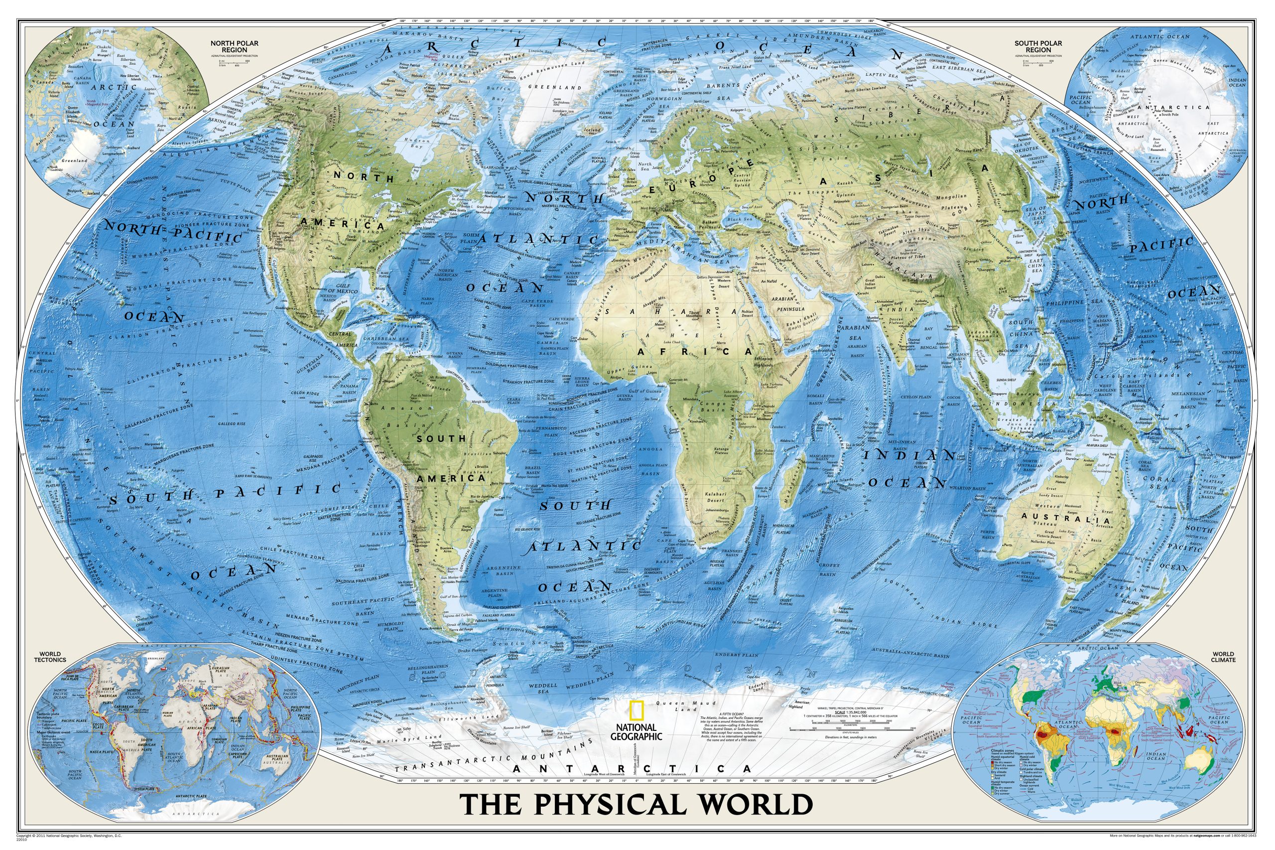 Peta Dunia World Physical and Ocean Floor 2011