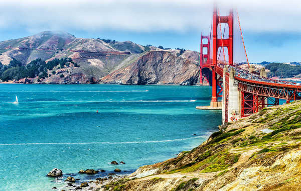 poster pegunungan USA Mountains Rivers Bridges San Francisco 1Z