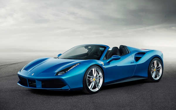 Poster Mobil Blue Car Ferrari 488 Spider Sport Car Ferrari Ferrari 488 APC