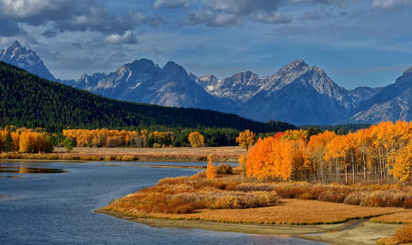 poster pemandangan alam gunung Autumn USA Parks Mountains Forests Lake Scenery 1Z