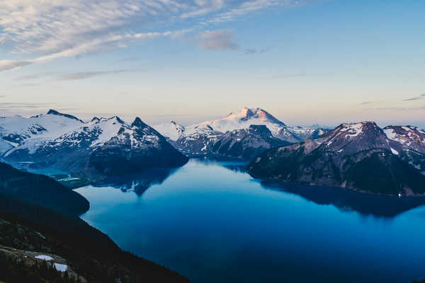 poster gunung snow mountains fjord landscape glacier lake cold canada 4k WPS