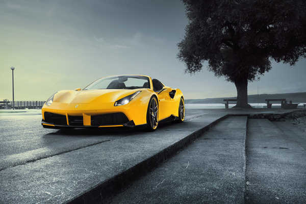 Poster Mobil Ferrari Spider Rosso Novitec 488 Yellow 1ZM