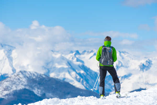 poster gunung Mountains Skiing Snow Back view Backpack 1Z