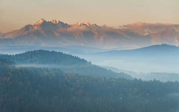 poster pemandangan alam gunung mountains fog morning 4k WPS