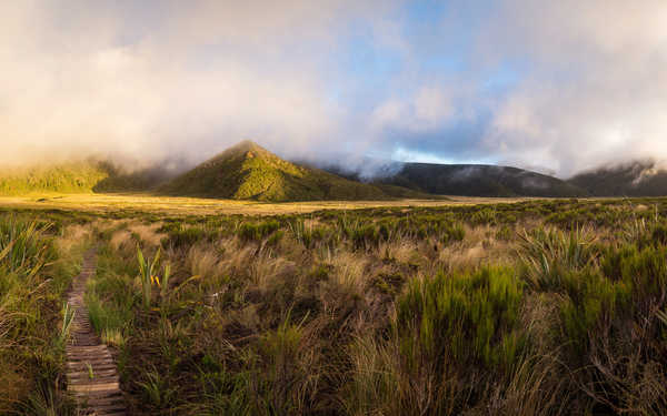 poster gunung New Zealand Mountains Mount Egmont Taranaki Grass 1Z