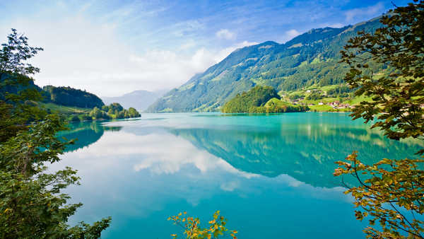 poster gunung Lake Mountain Reflection Lakes Lake APC 002