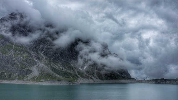 poster pegunungan Fog Lake Mountain Lakes Lake1 APC