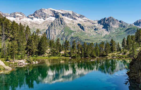 Poster Pemandangan Gunung Spain Mountains Lake Scenery Benasque Aragon Fir 1Z